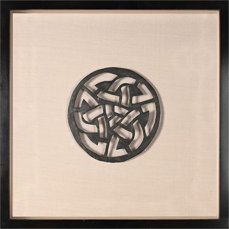 Reticulated Haitian Oil Drum Metal Medallion — Framed in Shadow Box