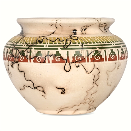 Tannia Smith Navajo Horsehair Pottery Vase — Hand Etched & Painted