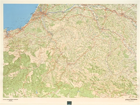 IGN Raised Relief Map “Pays Basque” France 1995 — Boxed, Maker Marked
