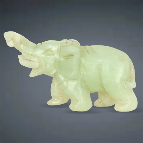 Vintage Carved Jadeite Elephant