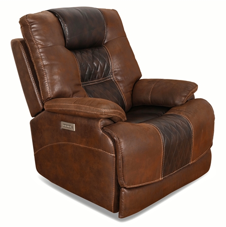 Flexsteel Power Recliner w/ USB, Adjustable Headrest & Lumbar Support