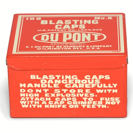 1939 DuPont No. 6 Blasting Caps Box – 100 Count, Groundhog Mine, Vanadium, NM