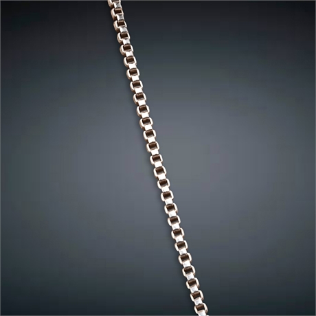 25" Sterling Silver Box Link Necklace