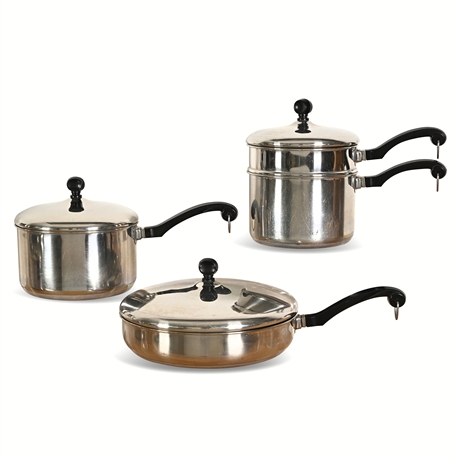 Vintage Farberware Pots & Double Boiler Set with Lids