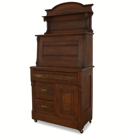 19th Century Victorian Drop-Lid Secretary Desk