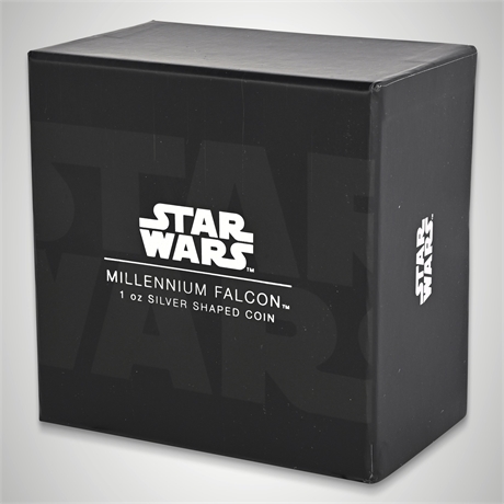 Star Wars Millennium Falcon 1oz Silver Shaped Coin 2021 Niue COA #02397