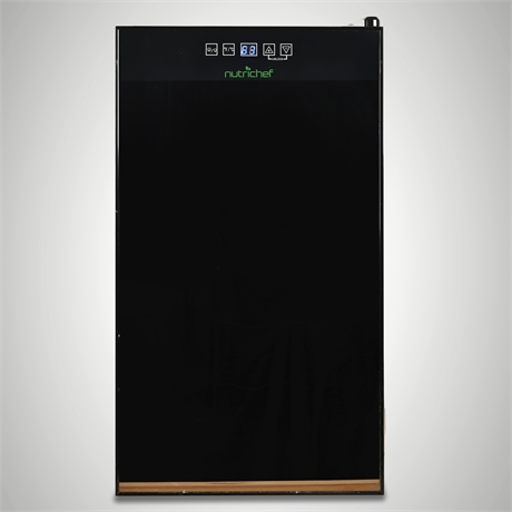 NutriChef PKTEWCS80 Wine Cellar – Black Glass Door, Digital Controls