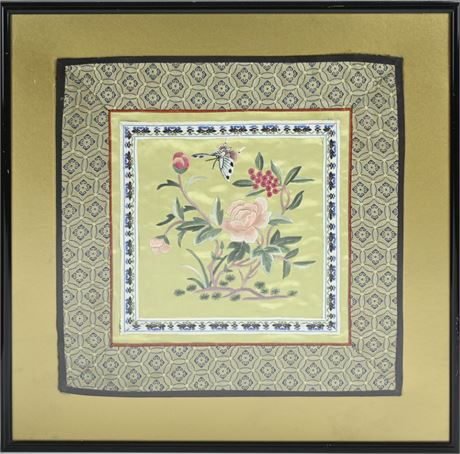 Vintage Embroidered Silk Panels