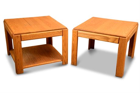 Pair of Oak Side Tables
