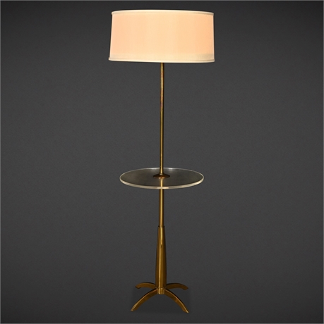 Stiffel Atomic Brass & Lucite Floor Lamp – Rocket Base, c.1960