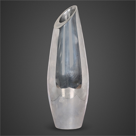 Karim Rashid for Nambé Studio Polished Aluminum Asymmetric Vase, 1994