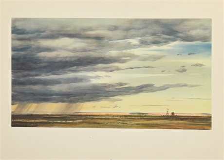 Peter Hurd's "Shower on the Prairie" Lithographic Print