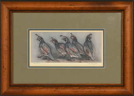 Grace Feyock Signed Serigraph Limited Edition Quail