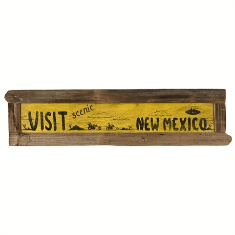 "Visit Scenic New Mexico" Sign – Reclaimed Wood, Wall Mountable