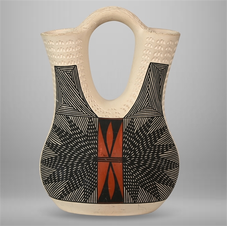 Acoma Fine Line Wedding Vase by H. Poncho