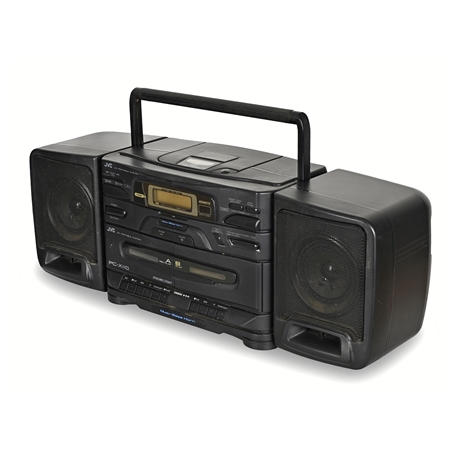 JVC PC-X110 Portable CD/Dual Cassette Boombox with Detachable Speakers