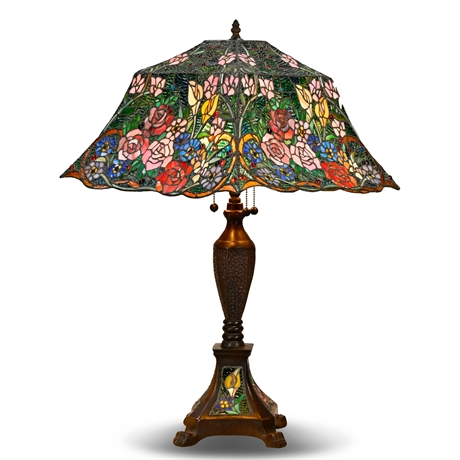 Antique Style Stained Glass Lamp