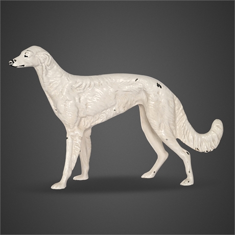 Antique Cast Iron Borzoi Russian Wolfhound Doorstop, Keene NH Provenance