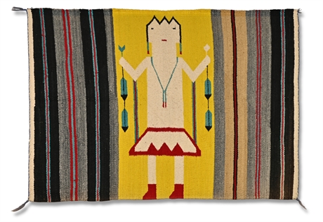 1950's Navajo Yei Saddle Blanket Size Weaving