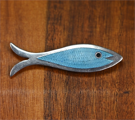Vintage Sterling Silver Mexican Fish Brooch