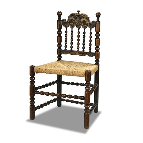 Dutch Carved Spindle Back Chair