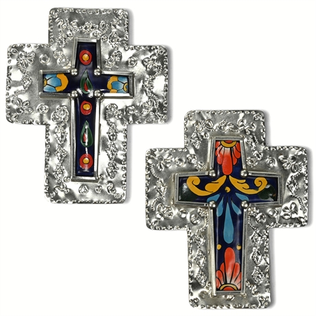 Talavera Tin Crosses