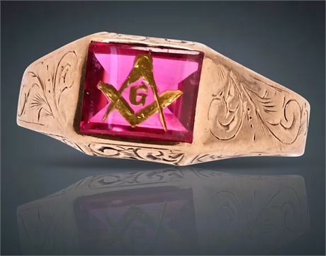 1920's 10k Gent's Masonic Ring