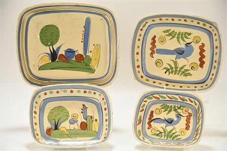 Vintage Tlaquepaque Pottery Nesting Serving Plates