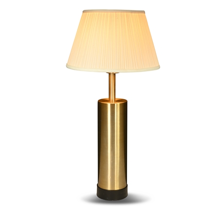 Mid-Century Brass Cylinder Lamp