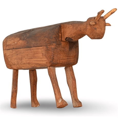 Primitive Hand Carved Wooden Animal