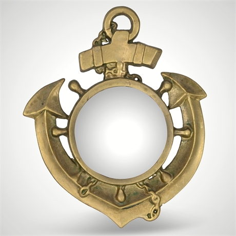 Nautical Themed Brass Anchor Mirror