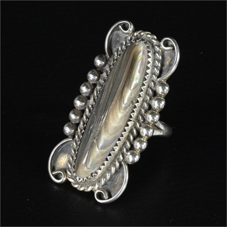 Navajo Sterling & Abalone Ring by Alex Gelvin