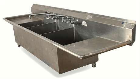 Eagle NSF Three-Compartment Utility Sinks with Square Corner Construction