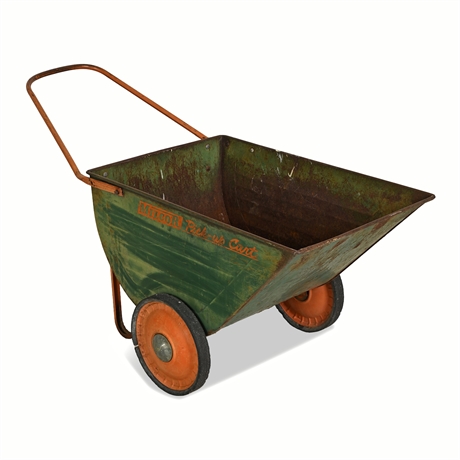 Milcor Pick-Up Cart, Green & Orange Two-Wheel Steel Garden Cart, c. 1940s–50s