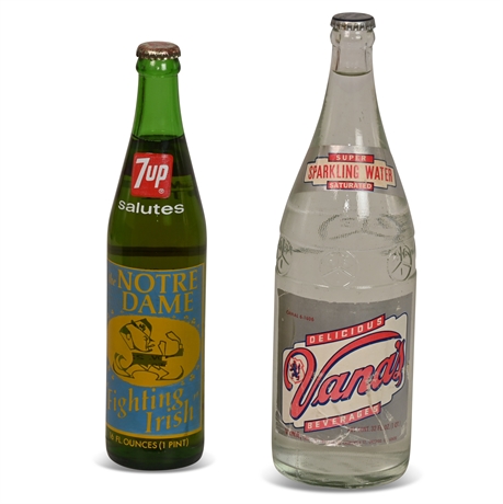 Vintage 7Up and Vano's Sparkling Water (Full Bottles)