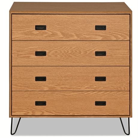 Contemporary Oak Finish 4-Drawer Chest