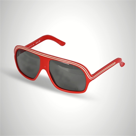 Polaroid 8680 Red & White Striped Aviator Sunglasses, Made in France