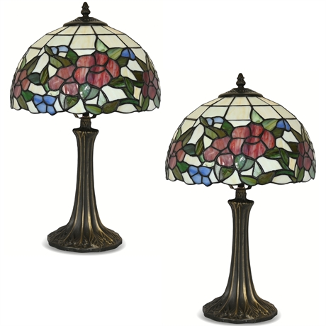 Pair Stained Glass Lamps