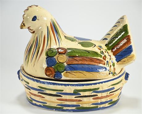 Vintage Large Tlaquepaque Nesting Hen Mexican Pottery