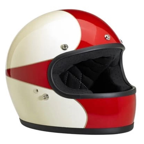 Biltwell Gringo - Scallop Antique White/Red Helmet