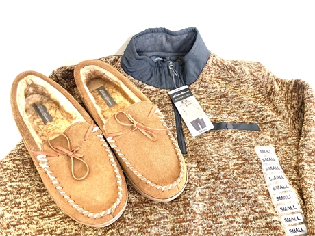 Eddie Bauer Men's Slippers Size 10 and Small Light Jacket