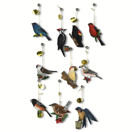 10 Songbird Christmas Ornaments from the Danbury Mint