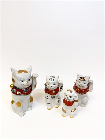 Maneki Neko "Lucky Cats" (Set of 4)