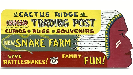 Route 66 Cactus Ridge Indian Trading Post Sign