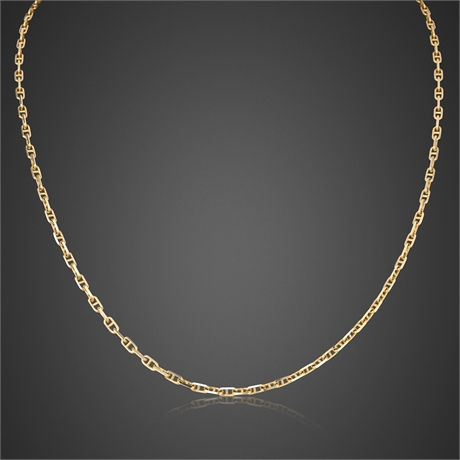 14K Yellow Gold Mariner Link Chain Necklace — RVL, 20", 9.2g