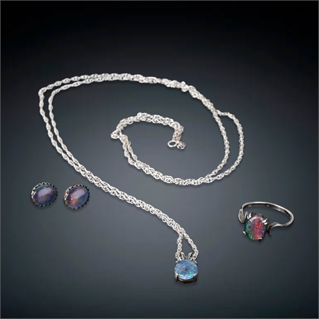 Fire Opal Jewelry Set