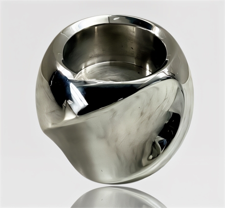 Nambe “Twist” Votive Candleholder 6240 by Fred Bould — Silver Alloy, Tea-Light