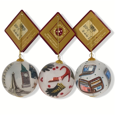 Dillard's Trimmings Inside Painted Glass Ornaments