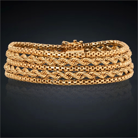 14K Italian Gold Woven Bracelet