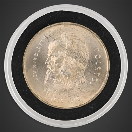 1978 San Marino .835 Silver 1000 Lire – Tolstoy Commemorative – Encapsulated